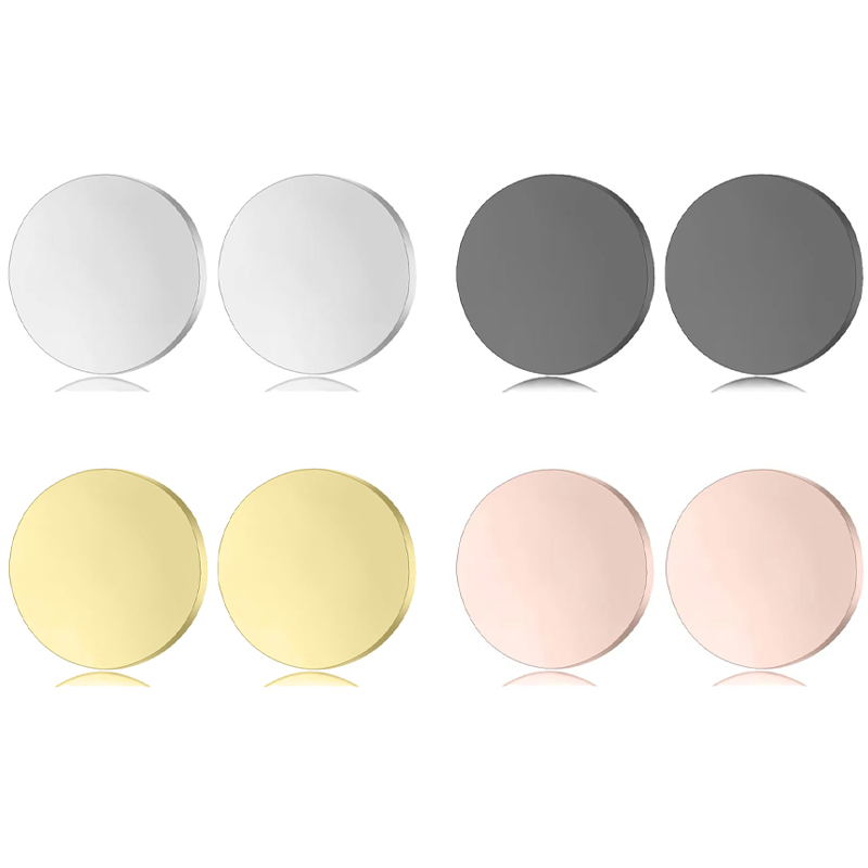 跨境卡包币无孔圆形多色现货可选激光刻字彩印空白材料不锈钢圆牌