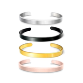 不锈钢手镯多色空白材料跨境节日礼物激光刻字金属钛钢开口手镯潮