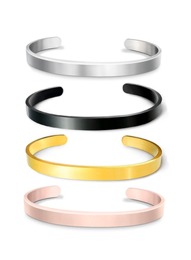 不锈钢手镯激光刻字礼品男女通用