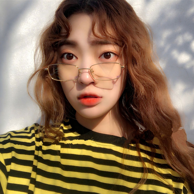 文艺复古窄框平光镜配度数网红同款潮男女长方形眼镜框近视眼镜架