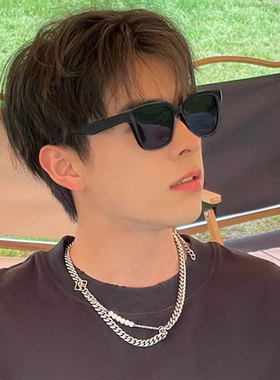 简约方框墨镜男户外遮阳防紫外线