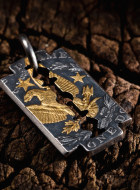 STZ银饰品老银币刀片男女金鹰头