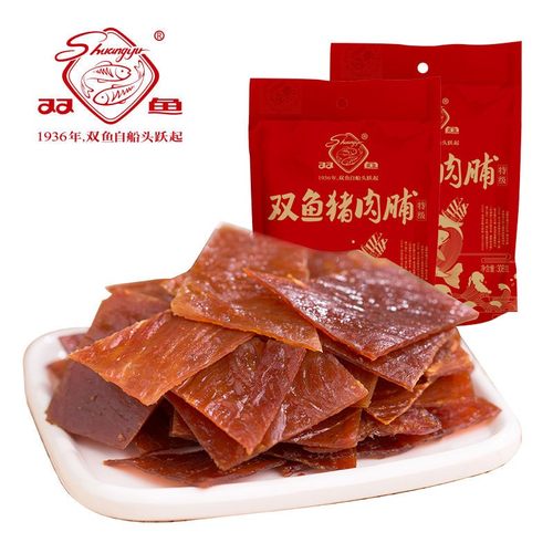 靖江特产双鱼肉脯308g特级自然片副片彩袋新包装猪肉铺肉干类零食 - 封面