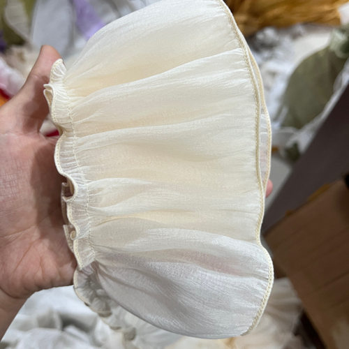 高档褶皱花边辅料diy服饰装饰娃娃衣荷叶边下摆加长加宽窗帘花边