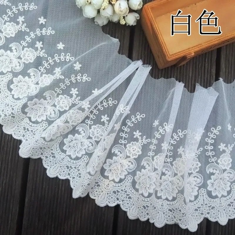 20厘米宽优质纱蕾丝花边 裙子下摆布料辅料衣服加长diy装饰材料