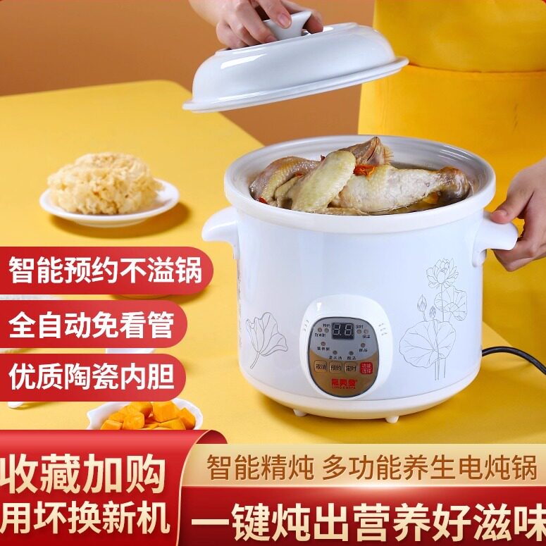 全自动煮粥神器电炖锅多功能家用煮汤陶瓷慢炖锅婴儿辅食煮粥锅