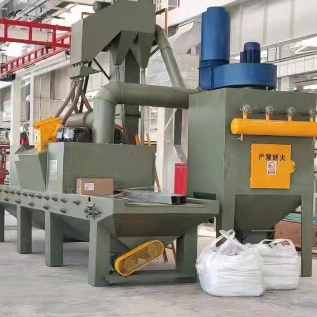 橡胶履带通过式抛丸机托带M网带通过式过道式喷砂抛丸机