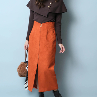 补特实惠超多好品相四名媛Jus元 开叉拉链重磅垂感高腰包臀半身裙