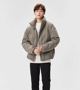太平鸟男装羽绒服2024年冬季新款宽松立领休闲加厚保暖面包服外套