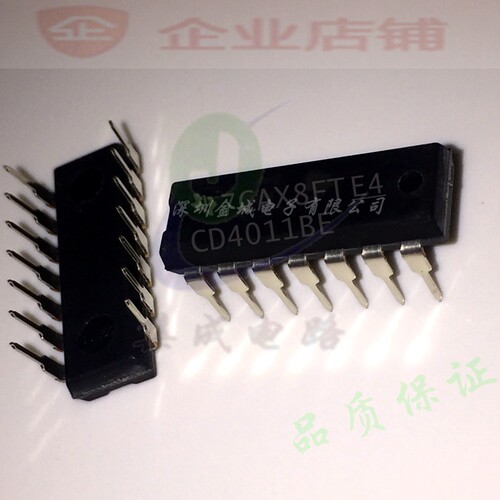 CD4011BE  DIP-14全新原装现货 CMOS四路2输入与非门 HEF4011,