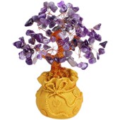 天然紫水晶发财树摆件家居客厅紫气东来招财装 饰品开业送礼摇钱树