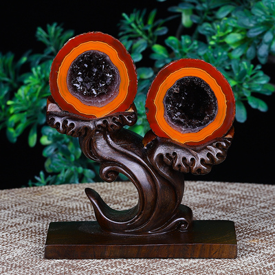 晶贵人玛瑙战国红红黄丝原石