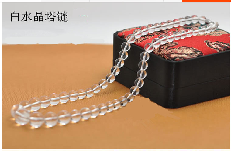鹏明仙AAA级天然白水晶塔链
