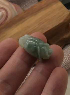 【陈鹏老师】飘蓝花冰糯种A货翡翠兰花吊坠　自然天成