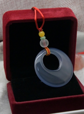 鹏明仙女性高冰蓝玉髓公主扣吊坠