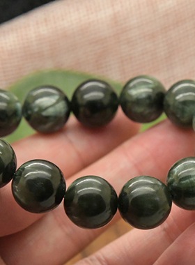 鹏明仙绿龙晶圆珠手链