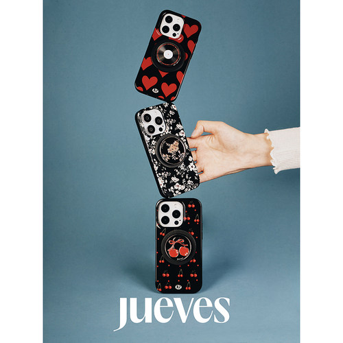 JUEVES星期四经典黑边磁吸壳iphone15pro手机壳适用华为mate60pro苹果17promax原创magsafe复古带支架16pro