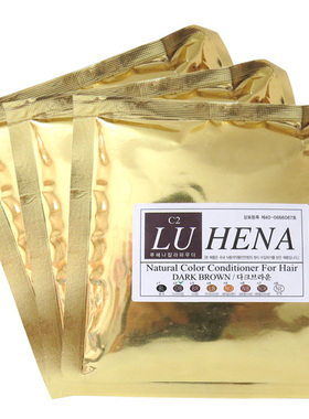 LU HENA 韩国纯植物海娜花粉染发剂膏天然遮盖白发变黑色进口正品