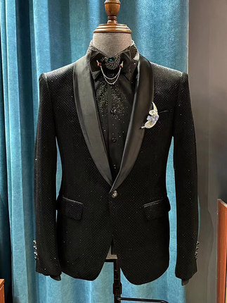 杭州出租男士西服套装主持人舞台演出服修身气质晚宴合唱演出西装