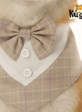 宠物狗狗猫咪柴犬柯基贵宾西装三角巾口水巾领带领结脖围结婚礼