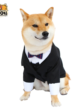 独家纯手工可定制宠物狗狗柴犬柯基贵宾狗结婚礼服婚礼西装外套