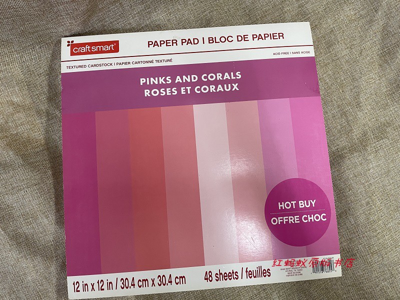现货 DIY手工制作素材手账剪贴卡纸 Craft Smart Pinks & Corals