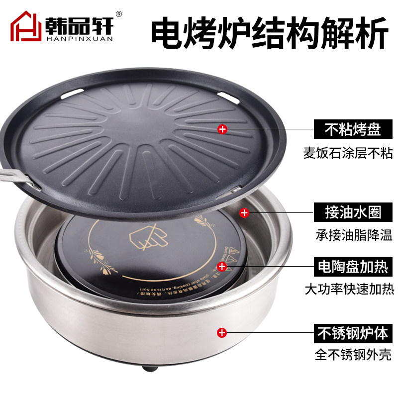 韩式商用光波红外线电烧烤炉