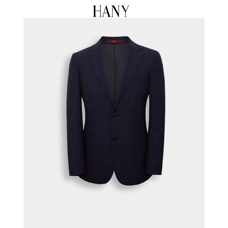 HANY汉尼藏青色羊毛西服男外套