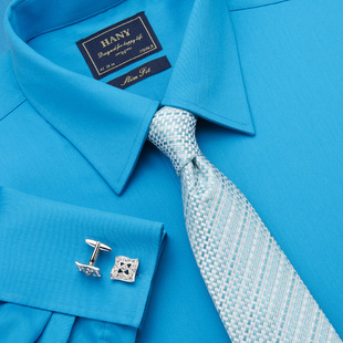 男女同款 女士男士 HANY汉尼法式 纯棉宝蓝长袖 衬衣高级感 衬衫