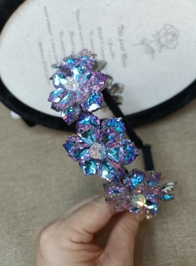韩版超闪花朵发箍高级感头箍时尚发饰发卡头饰发饰压发高颅顶头箍