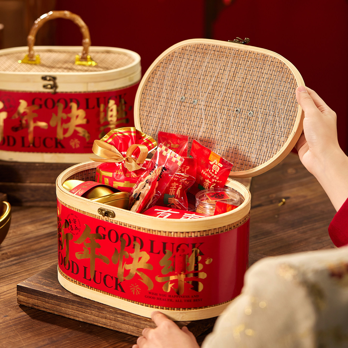 2026新年中式精品包装盒椭圆竹篮烘焙饼干糖果点心手提礼品包装盒,厨房/烹饪用具,点心包装盒/包装袋,淘宝优惠券,粉丝福利购,淘宝优惠卷