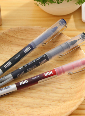 爱好2000A直液式走珠笔蓝红黑色水笔办公中性笔0.5mm一次性签字笔