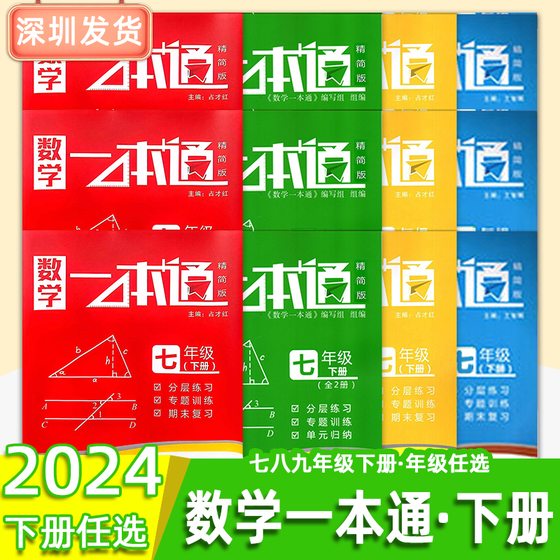 2024版数学一本通789/七八九年级下册精简版红+蓝+绿+课堂测试共4册初中下同步北师大版分层练习基础提优尖子综合刘光华武汉LL-封面