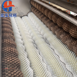 蔬果清洗机土豆红薯山药去皮毛刷辊波浪凹凸尼龙中药材脱皮机毛辊