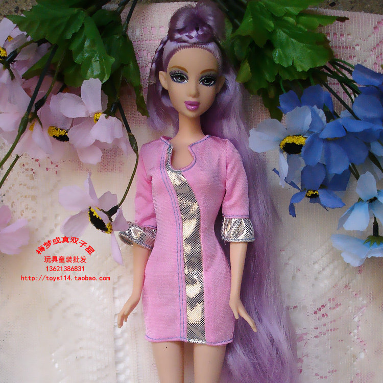 正版 散装 玩具小娃娃 衣服  服装 五分袖裙子 6件包邮 秒杀