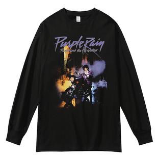 红韩紫雨王子Prince Purple rain纯棉长袖T恤春秋装美国流行音乐