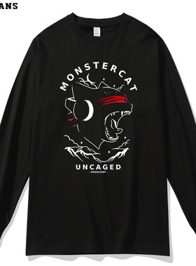 怪兽猫 猫厂 Monstercat 纯棉长袖电音T恤DJ音乐周边EDM潮牌秋冬