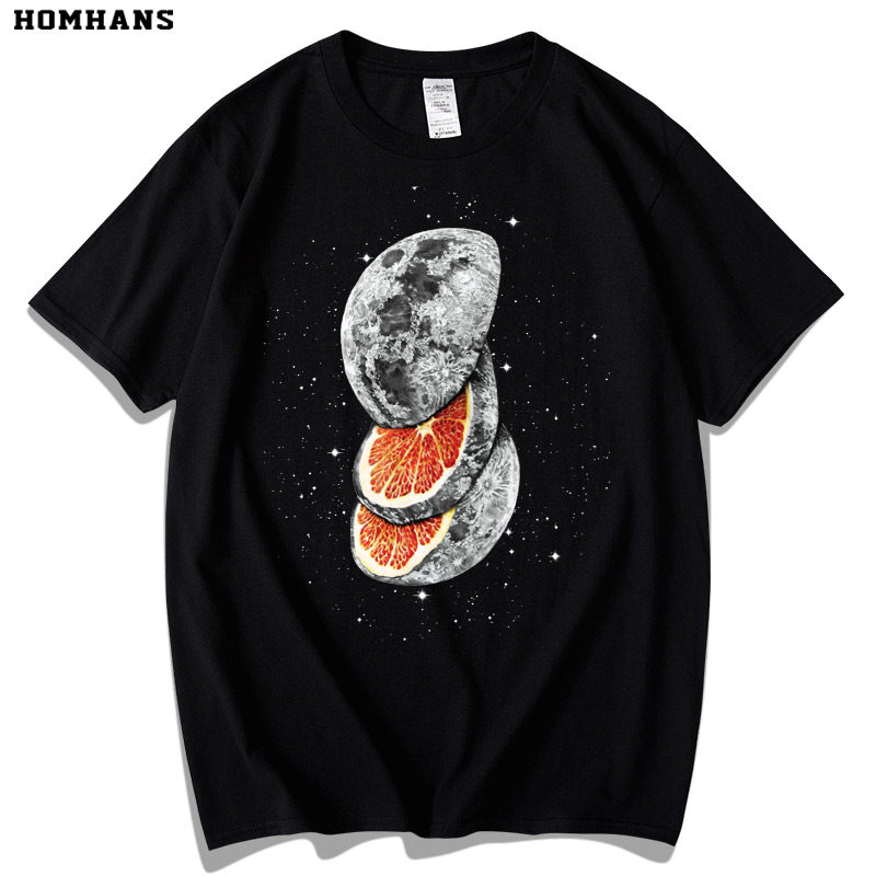 红韩梦幻星空艺术手绘创艺美术男女夏装宽松大码纯棉短袖体恤太空