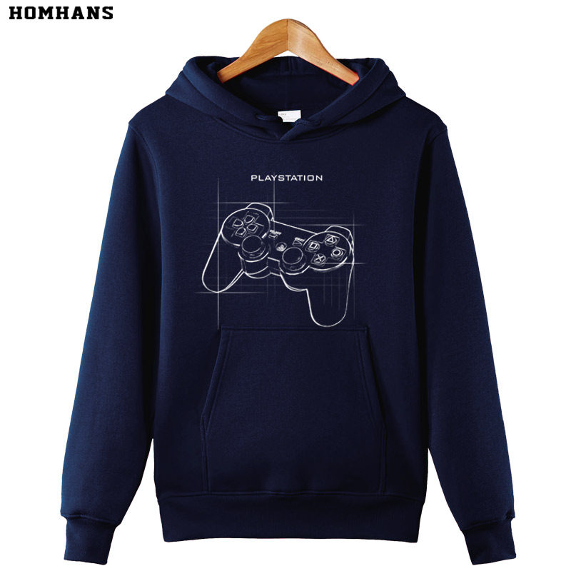 红韩超柔绒毛厚款连帽卫衣 ps线稿手绘风简约休闲电子游戏周边 潮