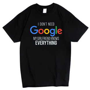 红韩GOOGLE短袖T恤极客恶搞谷歌搜索互联网IT男女情侣装纯棉宽松