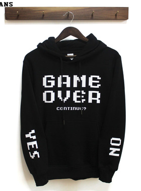 GAMEOVER游戏衣服卫衣主播网红同款街头潮流文艺男女怀旧休闲外套