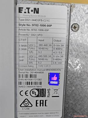 美国伊顿-Moeller穆勒变频器DG1-344D3FB-C(议价商品）