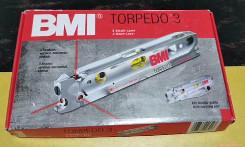 德国BMI必耐 Torpedo3 三点鱼雷式激光水平尺仪议价商品