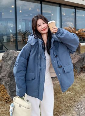 蓝海奕诺2025冬季新款韩系复古羽绒服外套宽松时尚休闲通勤轻奢风