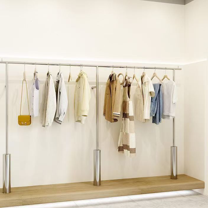 个性服装店展示架靠墙男女装货架陈列架壁挂侧挂衣架落地不锈钢