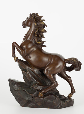 纯黄铜马到成功摆件铜马摆件家居办公室饰品铜制工艺品马摆件客厅