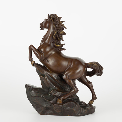 纯黄铜马到成功摆件铜马摆件家居办公室饰品铜制工艺品马摆件客厅