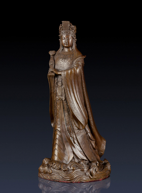 纯黄铜妈祖神像摆件天后圣母海神妈祖铜像家用家居饰品航海工艺礼