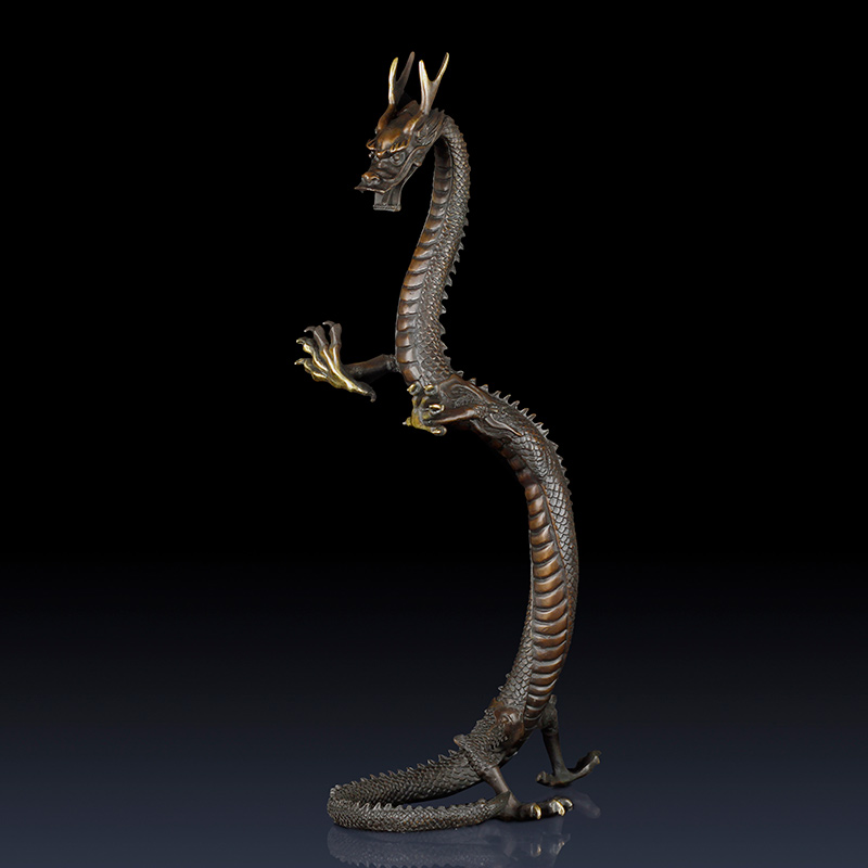 纯黄铜龙工艺品摆件立龙装饰品龙家居饰品摆件铜生肖龙办公室饰品