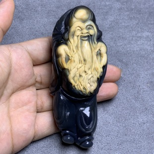 一物一拍寿星公玉髓把件纳福纳财207.02克